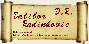 Dalibor Radinković vizit kartica